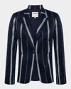 L Agence Clementine Jacket In Midnight Multi Stripe In Midnight Multi Stripe