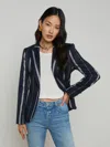 L Agence Clementine Jacket In Midnight Multi Stripe In Midnight Multi Stripe