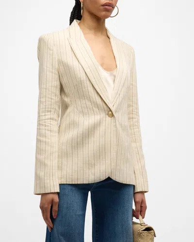 L AGENCE CLEMENTINE STRIPED SINGLE-BREASTED BLAZER