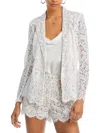 L'agence Clementine Womens Lace Long Leeves One-button Blazer In White