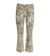 L Agence Tati Coated Micro Boot Jean In Tan Multi Snake Coated In Multi