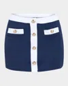 L Agence Coco Colorblock Chic Mini Skirt In Marine