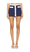 L'agence Coco Colorblock Chic Mini Skirt In Color Block Chic Marine