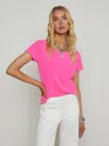 L Agence Cory Cotton Scoopneck Tee In Pink Glo