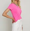 L Agence Cory Scoopneck Tee In Pink In Pink