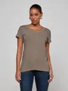 L Agence Cory S/s Crew Nk Tee In Brown
