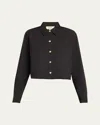 L Agence Cosette Cropped High-low Shirt In Blackgold