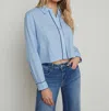 L Agence Cosette Stripe Cropped Shirt In Multi