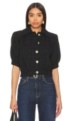 L Agence Cove Cropped Tweed Jacket In 黑色