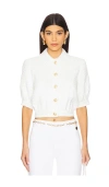 L Agence Cove Cropped Jacket In White