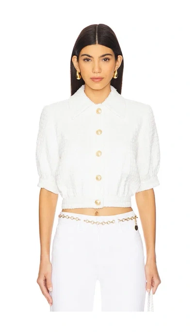 L Agence Cove Cropped Jacket In White