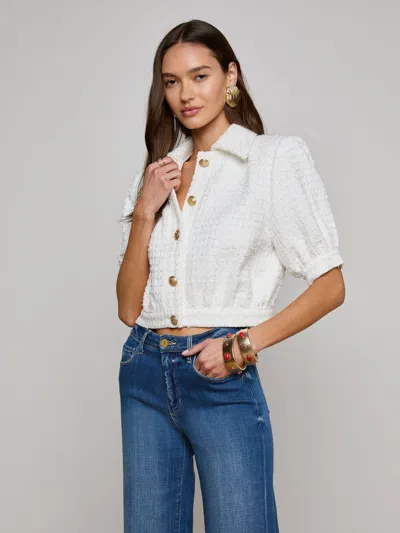 L Agence Cove Cropped Tweed Jacket
