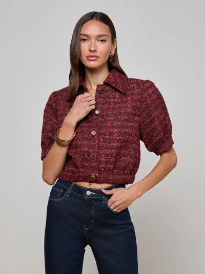 L Agence Cove Cropped Tweed Jacket