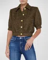 L Agence Cove Cropped Tweed Jacket In Pine