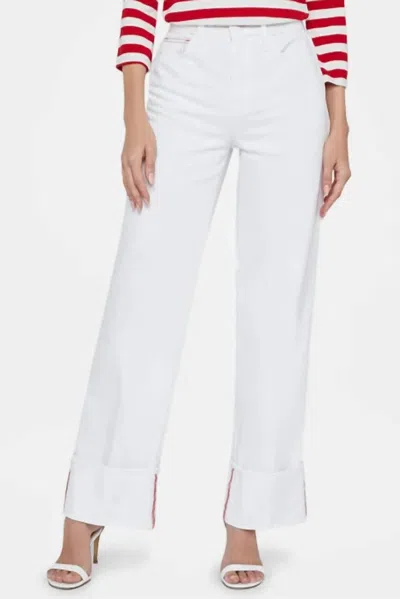L Agence Cuffed Miley Wide Leg Jeans In White