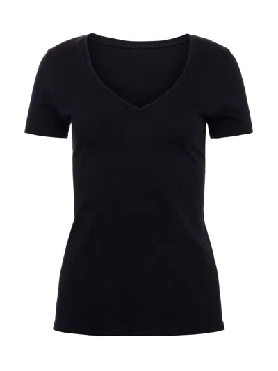 L Agence Daija Relaxed V-neck Tee In Black