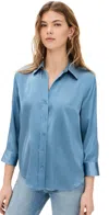 L Agence Dani 3/4 Sleeve Blouse Blue Mist In Blue Mist