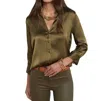 L Agence Dani Silk Blouse In Silver