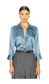 L Agence Dani 3/4 Sleeve Blouse In Slate