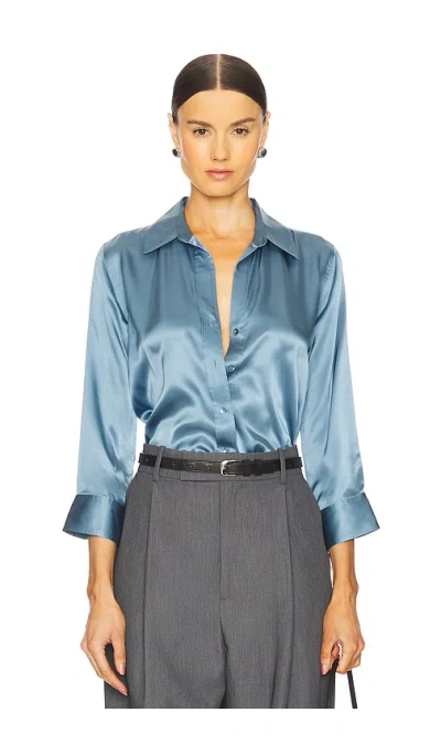 L Agence Dani 3/4 Sleeve Blouse In Slate
