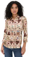 L Agence Dani Printed Silk Blouse