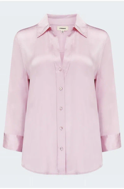 L Agence Dani Blouse In Lilac Snow In Pink&#47;purple