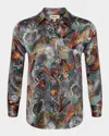 L Agence Dani Button-front Silk Blouse In Multi