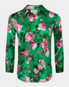 L Agence Dani Button-front Silk Blouse In Multi