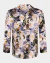 L Agence Dani Silk Blouse In Multi Distrssed Floral