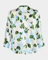 L Agence Dani Hydrangea Silk Blouse