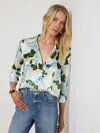 L Agence Dani Silk Blouse In Green