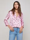 L Agence Dani Silk Blouse In Pink