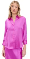 L Agence Dani Silk Blouse Bright Purple