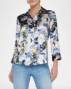 L Agence Dani Silk Blouse In Purple