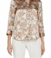 L Agence Dani Silk Blouse In Vintage White