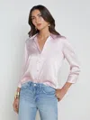 L Agence Dani Silk Blouse In Lilac Snow