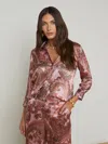 L Agence Dani Silk Button-front Blouse In Mauve Multi French Paisley