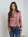 L Agence Dani Silk Blouse In Mauve Rose