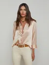 L Agence Dani Silk Blouse In Petal
