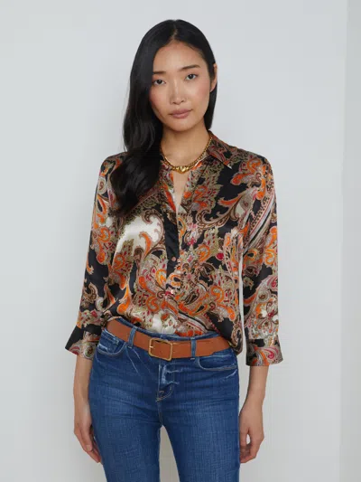 L Agence Dani Silk Blouse In Multi