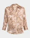 L Agence Dani Silk Button-front Blouse