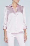 L'agence Dani Silk Blouse In Lilac Snow