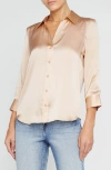 L Agence Women's Dani Three-quarter Sleeve Silk Blouse In Champagne