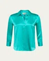 L Agence Bianca Silk Charmeuse Button-down Blouse