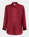 L Agence Tyler Blouse In Dark Bordeaux In Red
