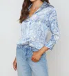 L Agence L'agence Dani Paisley Print Button Front Silk Shirt In Multi