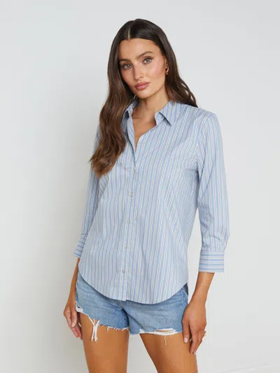 L Agence Daniella Cotton-blend Blouse In Multi