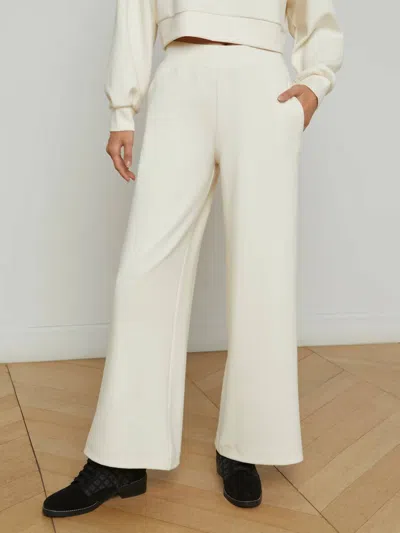 L Agence Darcelle Pull-on Pant In Ivory In Multi
