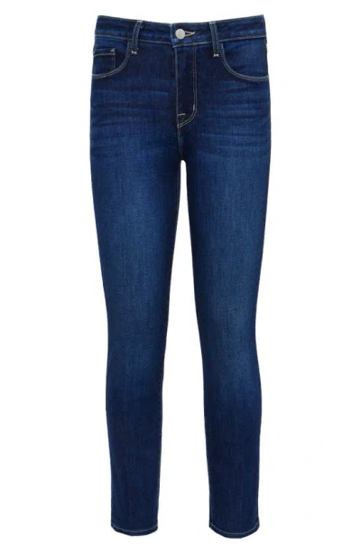 L Agence Davis High Waist Slim Straight Jeans In Blue