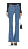 L Agence Deanna Low Rise Seamed Flare In Blue